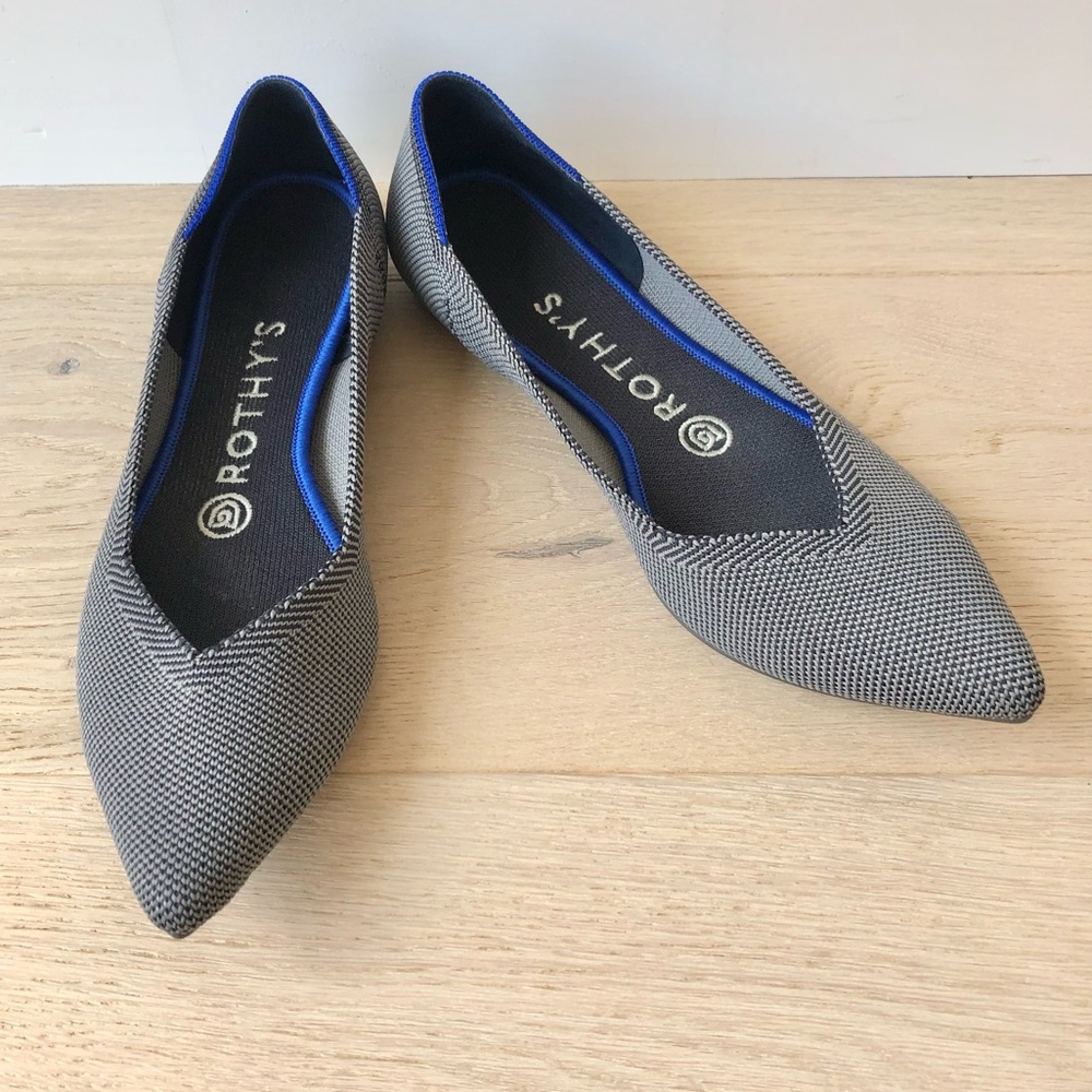 Rothy's The Point Cloud Grey Birdseye Flat - Size 7